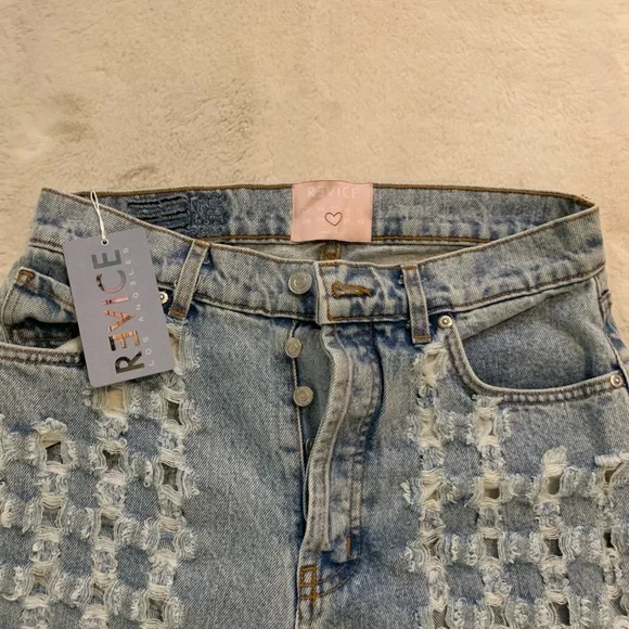 REVICE Blue High Rise Star Pattern Jeans - Picture 2 of 4